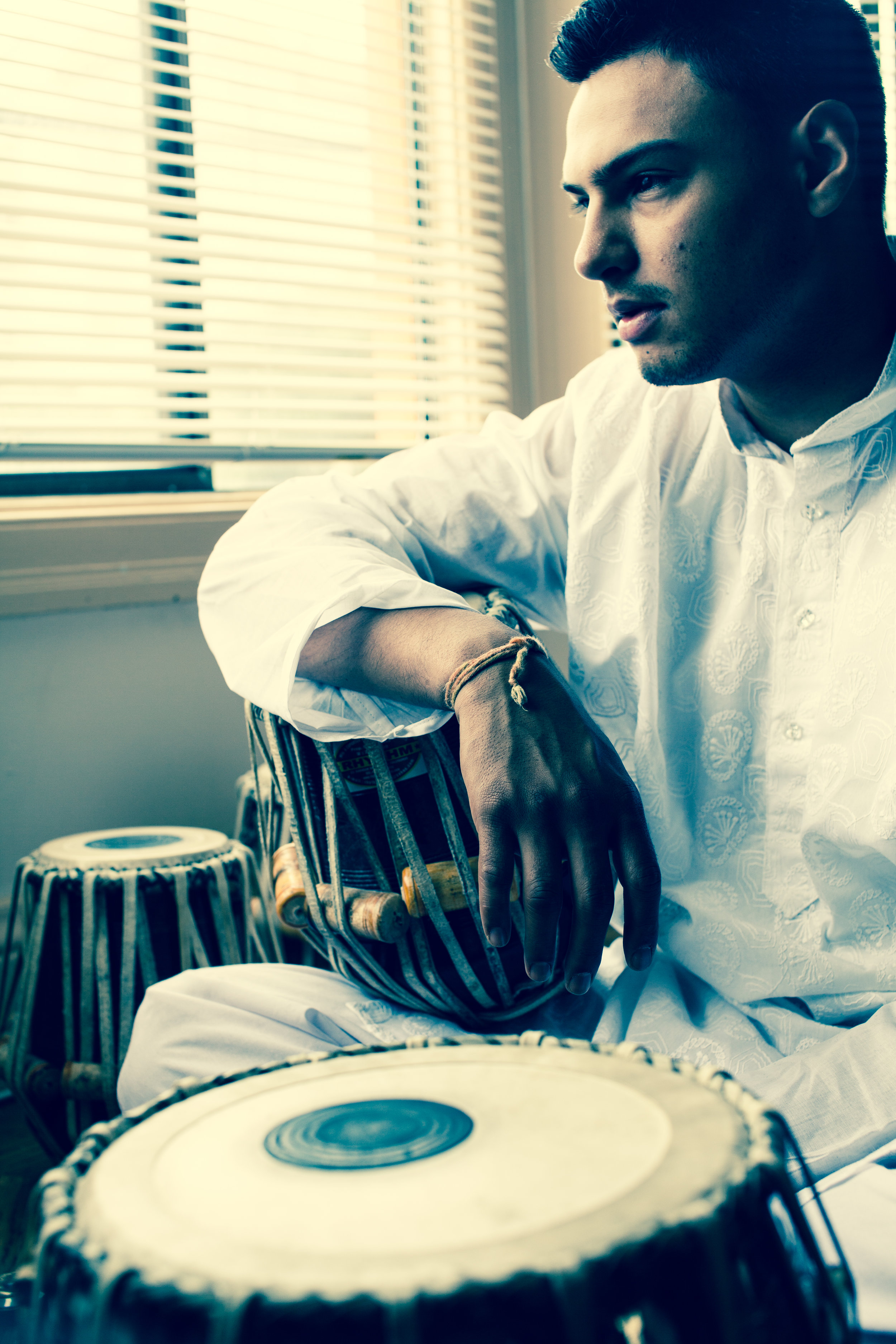 Overhead view of a tabla pair